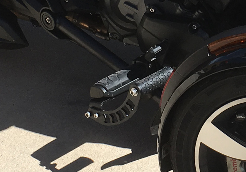 Goldfire Can-Am Spyder Rt Goldfire 1 Pair Adjustable Black Can Am Spyder F3 Foot Rest Can-Am Spyder Rear Foot Pegs